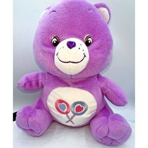 Care Bear 2003 Nanco Share Bear 10" Purple Plush Stuffed Animal Toy